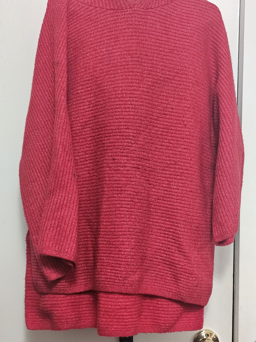 Old Navy Red Ribbed Scoop Neck Pullover Sweater